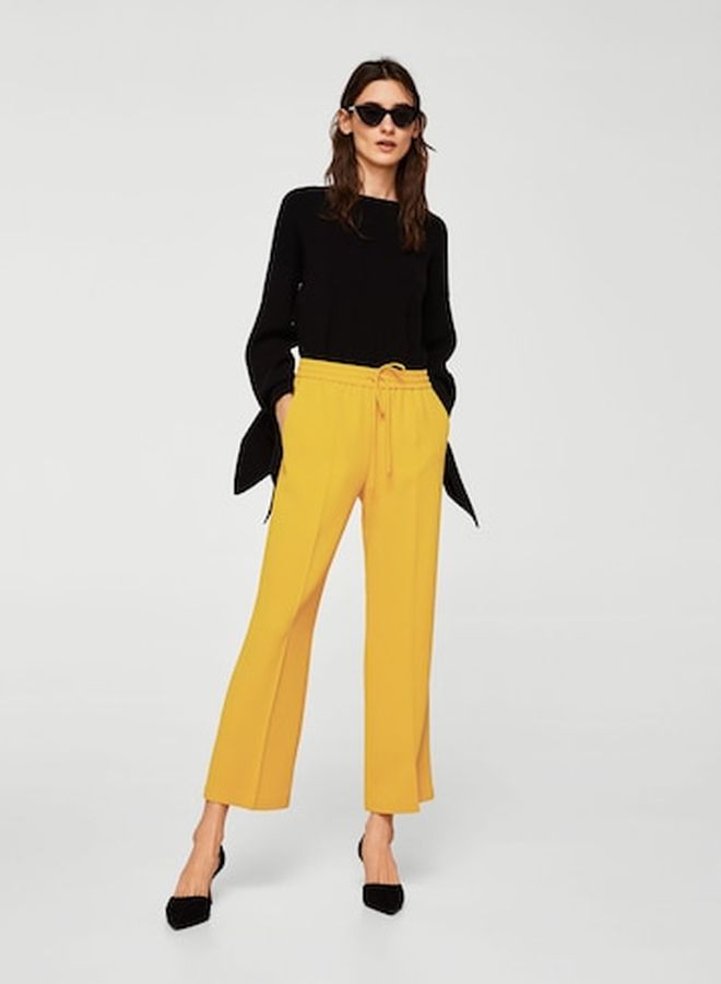 Elastic Waist Trousers Yellow