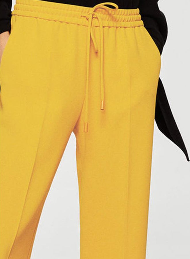 Elastic Waist Trousers Yellow