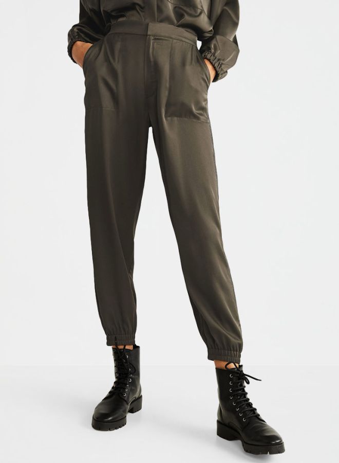 Applique Detail Pants Olive