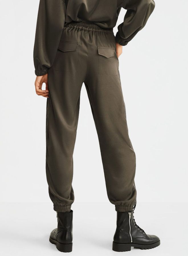 Applique Detail Pants Olive