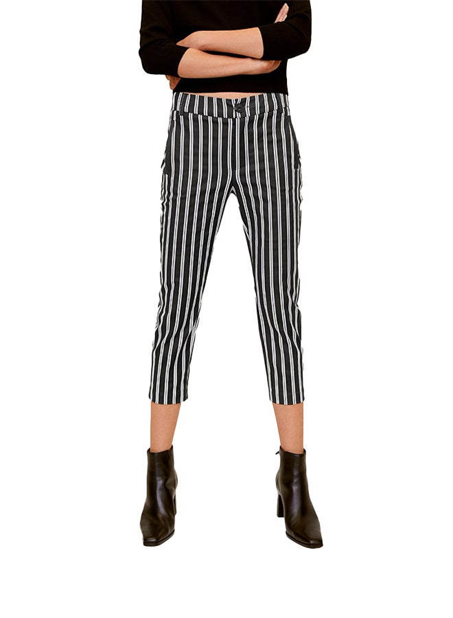 Striped Slim Fit Pants Black/White