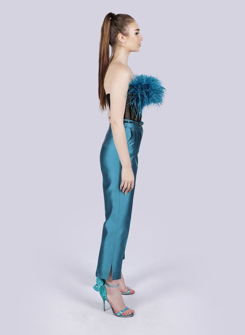 Slay - Pin Tuck Blue Pants