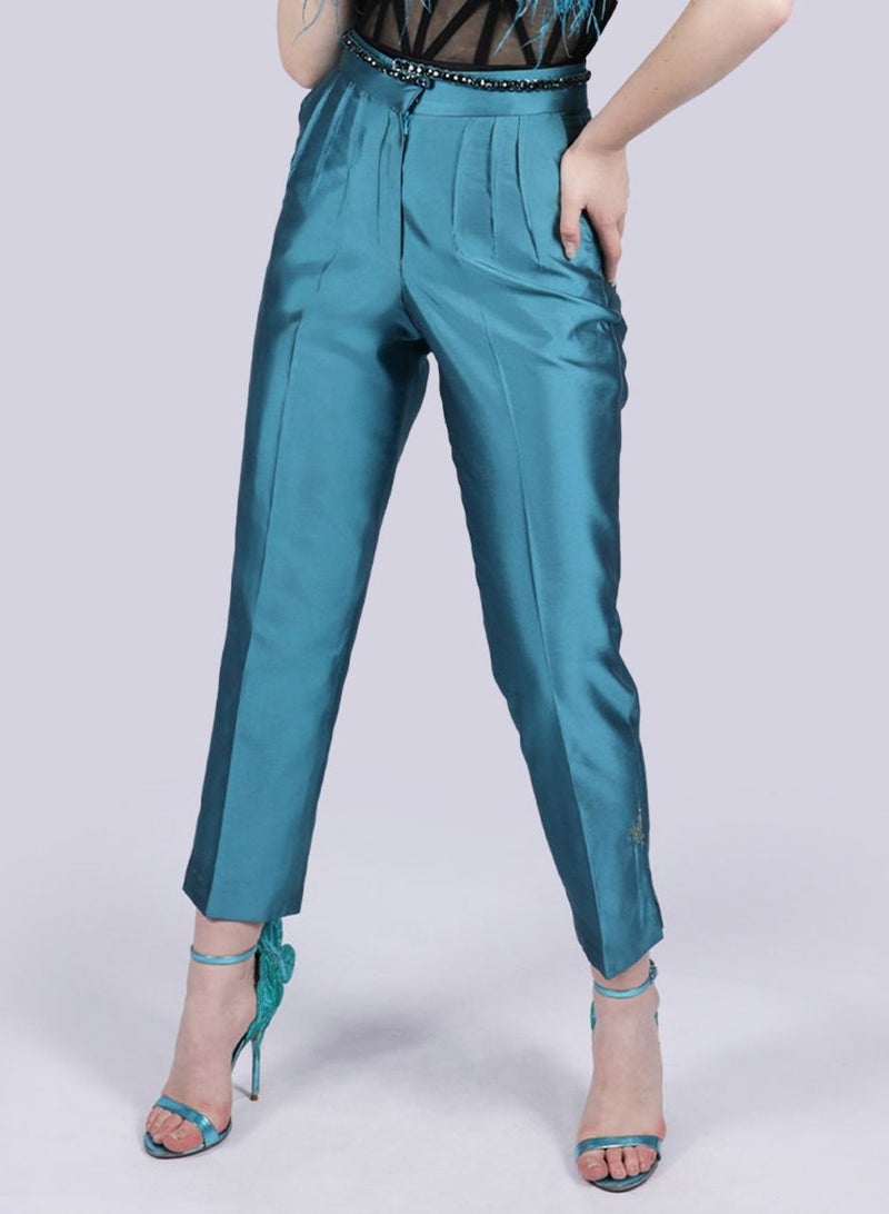 Slay - Pin Tuck Blue Pants