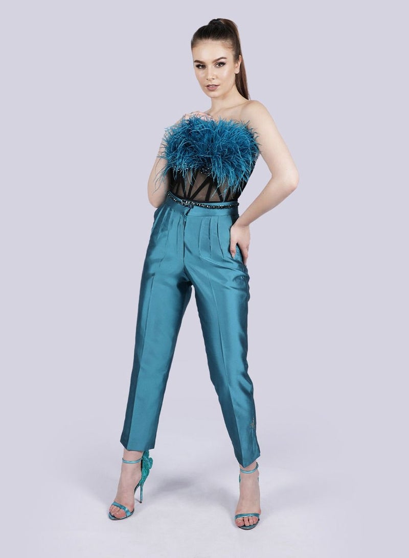 Slay - Pin Tuck Blue Pants