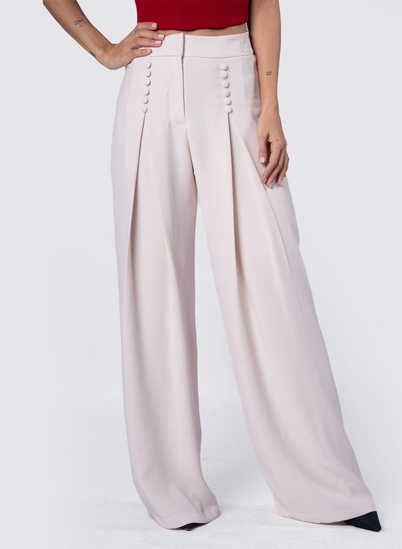 Front Button Pleated Pants