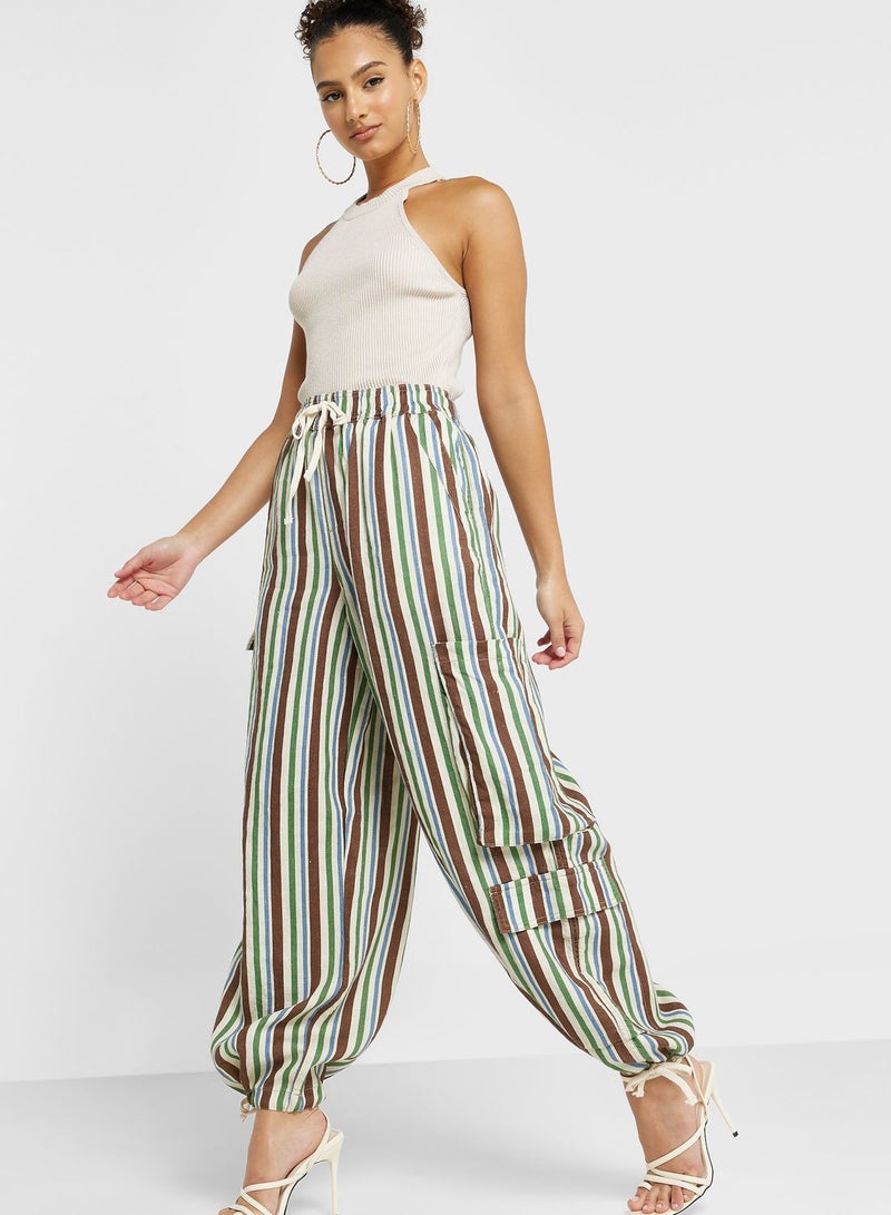 Striped Pocket Detail Pants