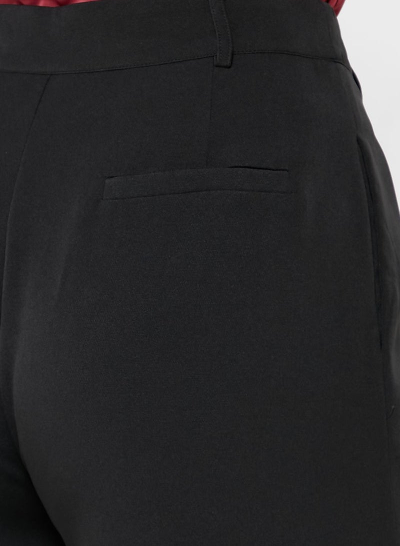 Pleat Detail Straight Pants