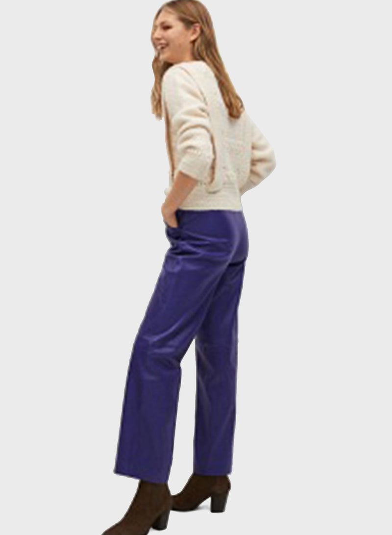 High Waist Straight Pants