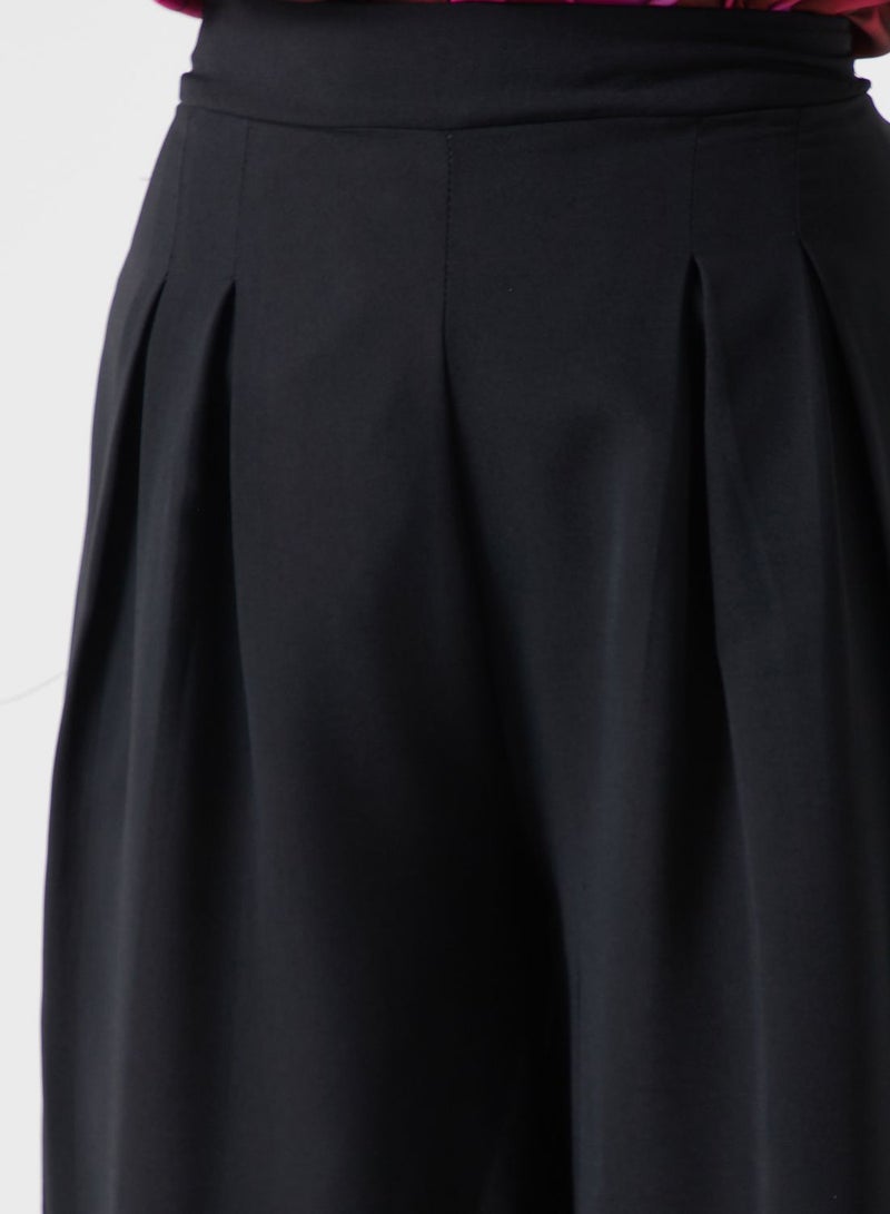 Wide Leg Pants With Front Pleat