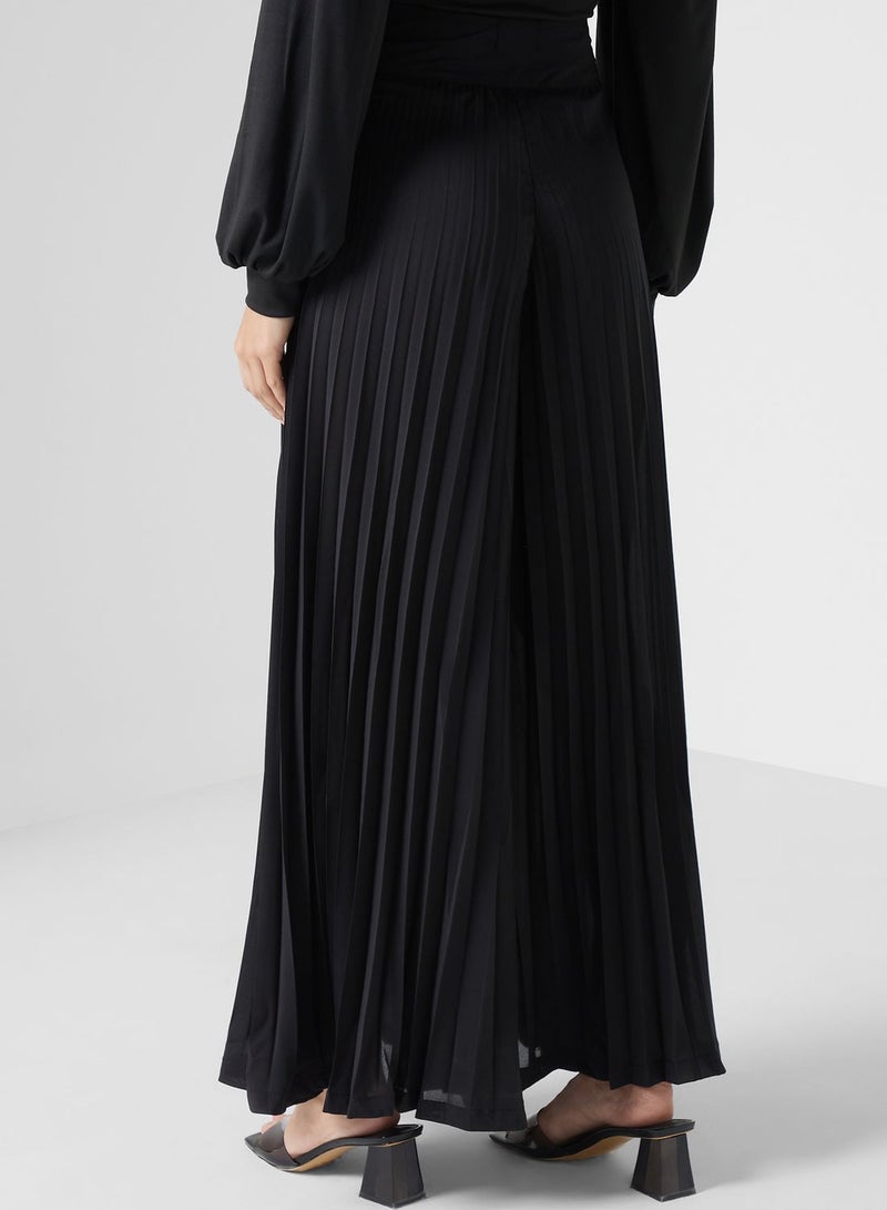 Pleated Wide Leg Pants