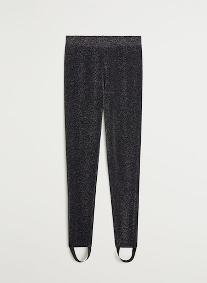 Metal Thread Leggings Black