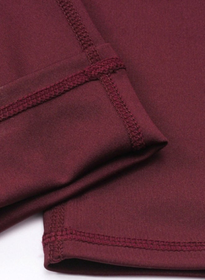 High Waist Yoga Leggings Burgundy