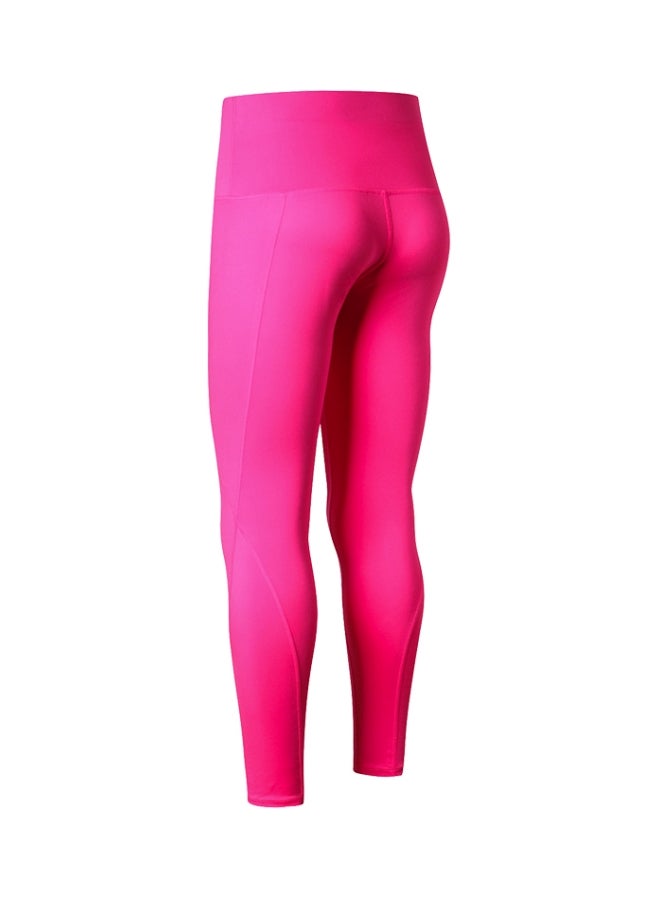 Solid Pocket Detailed Leggings Rose