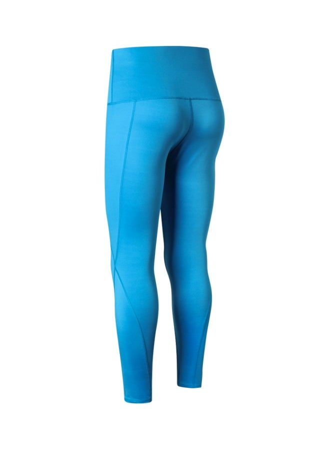 Solid Pocket Detailed Leggings Blue