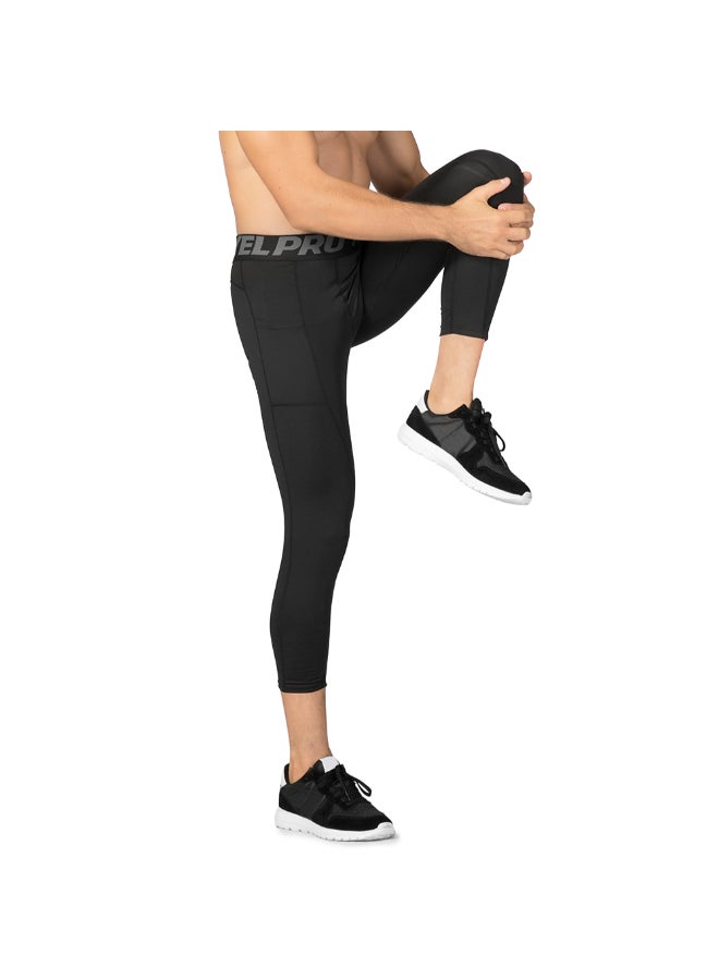 3-Piece High Waist Sport Leggings Set Black/Grey/White