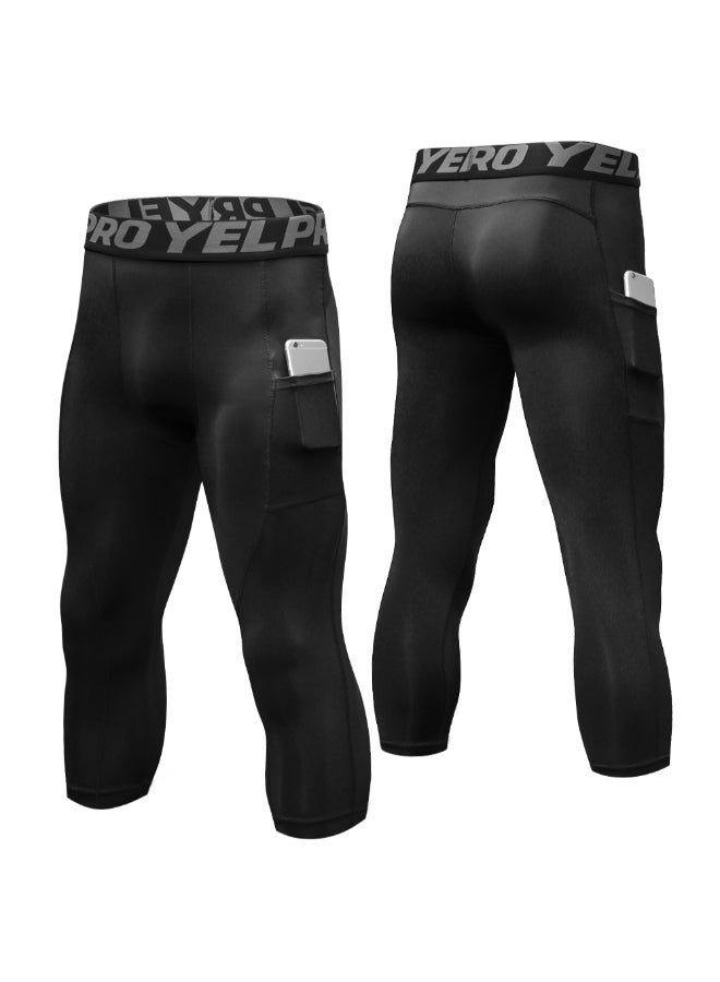 3-Piece High Waist Sport Leggings Set Black/Grey/White