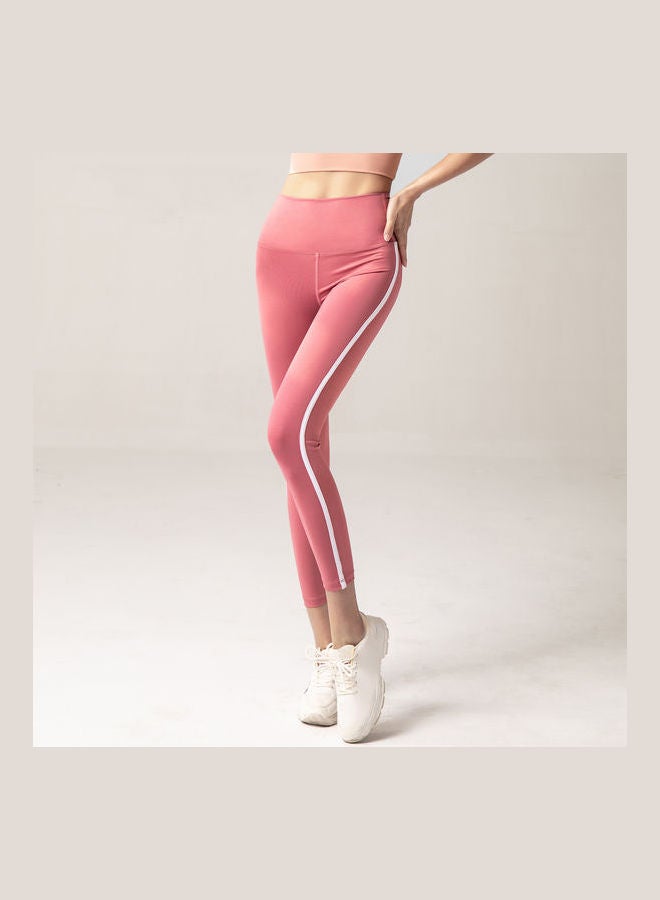 High Waist Sports Leggings Pink/White