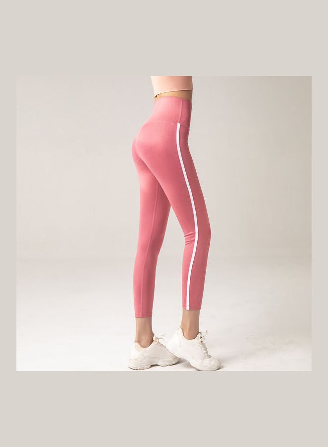 High Waist Sports Leggings Pink/White