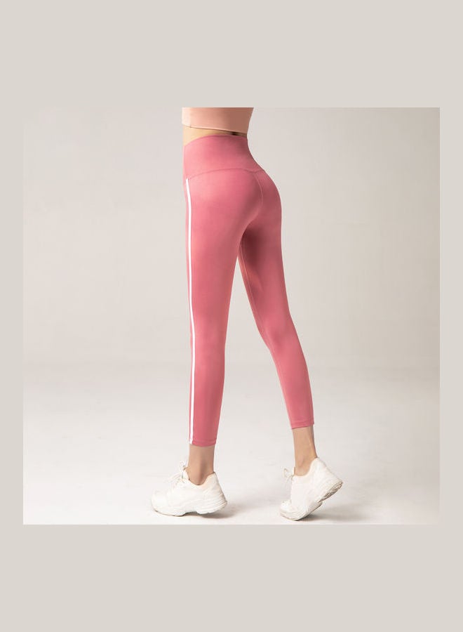 High Waist Sports Leggings Pink/White