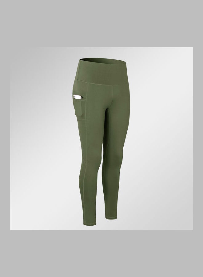 High Waist Sports Leggings Army Green