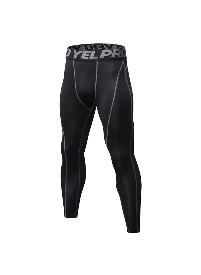 2-Piece Quick Dry Compression Sports Leggings Set Black/Burgundy