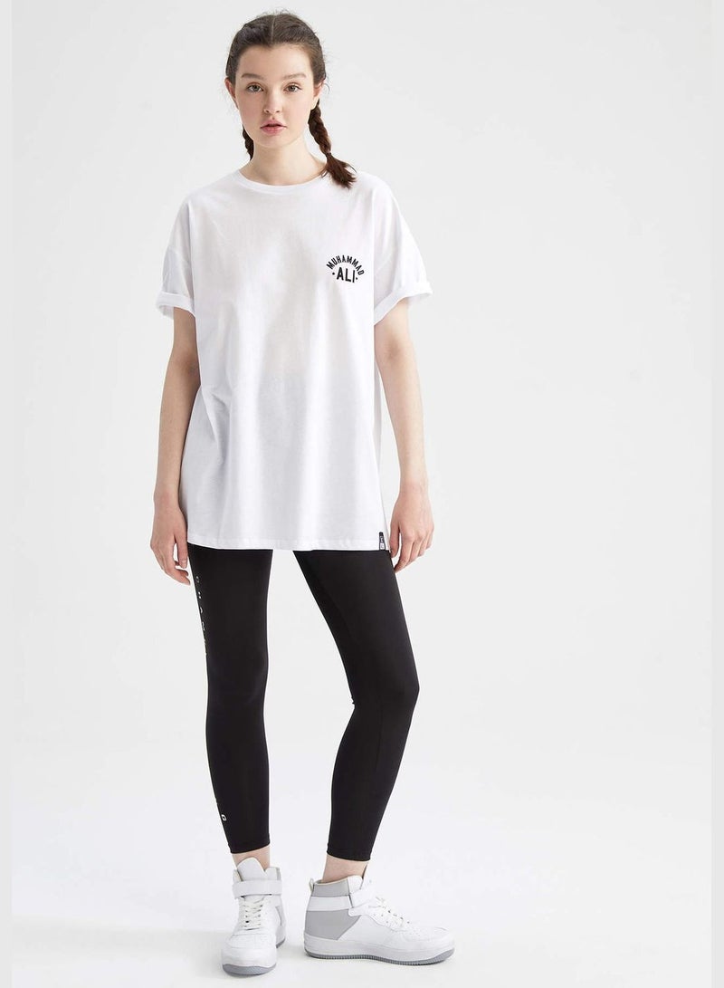 Fitted Slogan Print Leggings