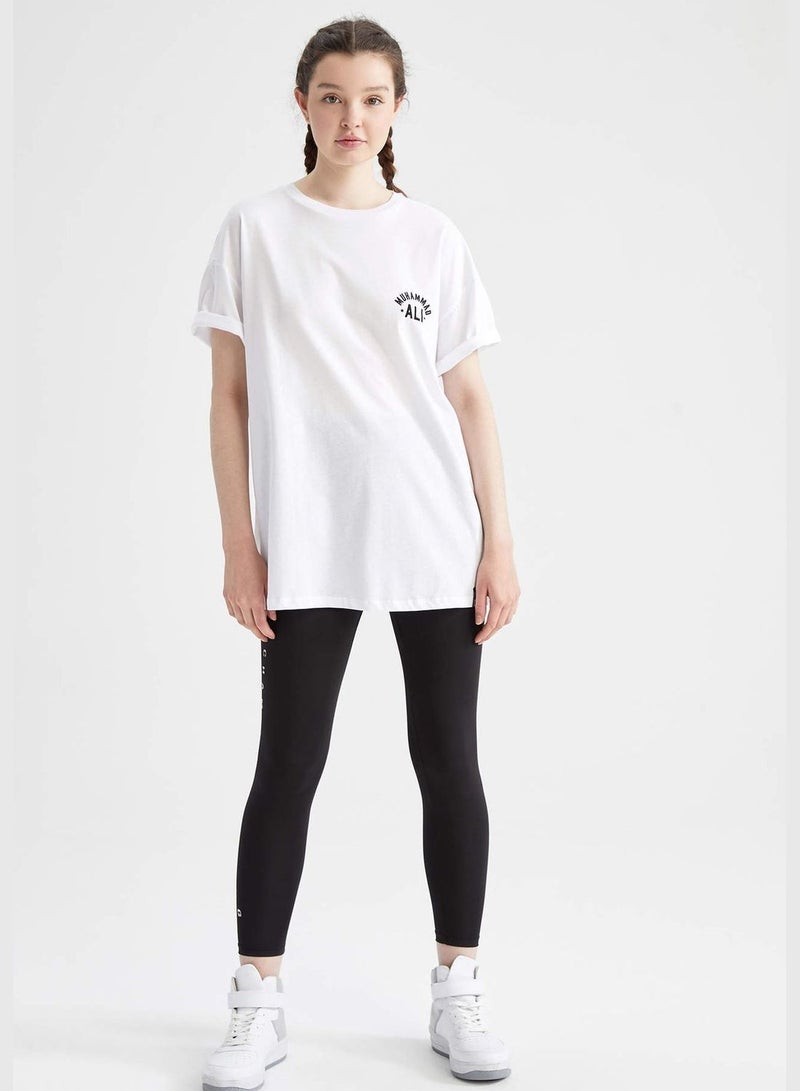 Fitted Slogan Print Leggings