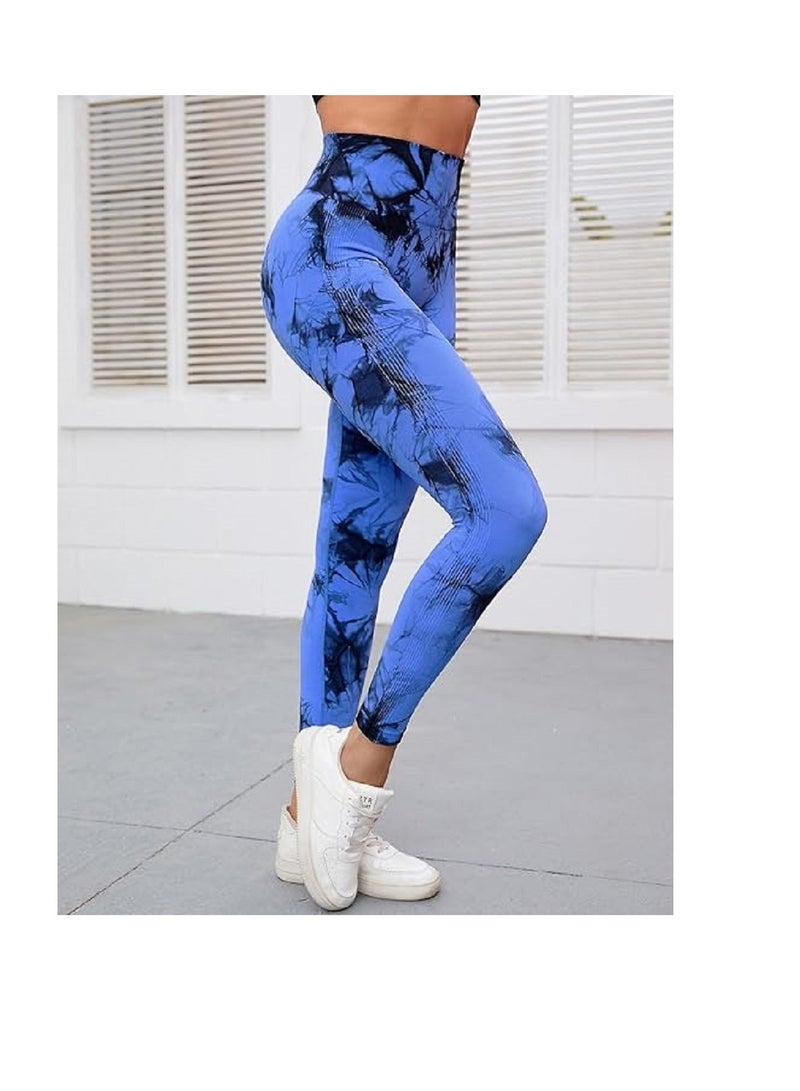 LESS DRAMA Curve-Hugging Marble Leggings for Women | High Waisted Hip Lift Leggings | Workout Yoga Tummy Control Compression Pants | Anti-Cellulite Athleisure Tights