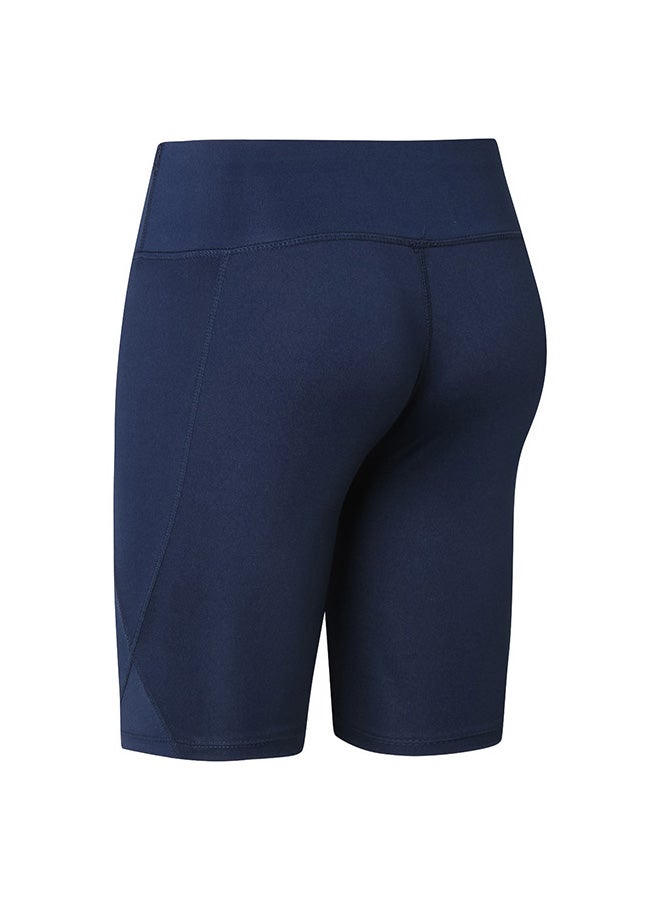 Stretchable High Waist Yoga Short Pants Dark Blue