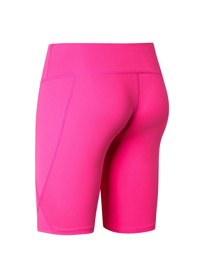 Stretchable High Waist Yoga Short Pants Rose