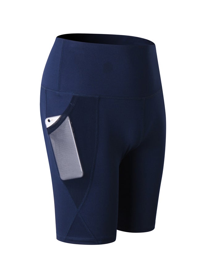 Sports Yoga Short Training Pants Dark Blue