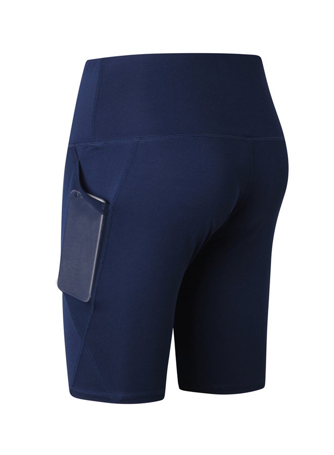 Sports Yoga Short Training Pants Dark Blue