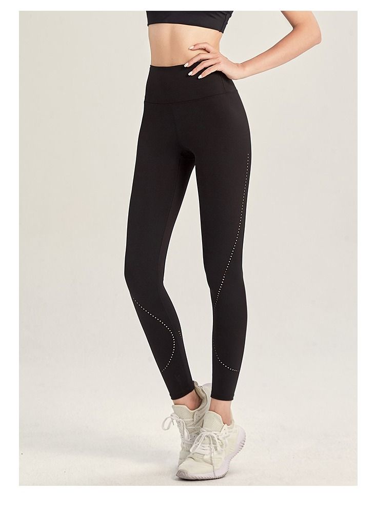 Solid Stretch Yoga Pants Black