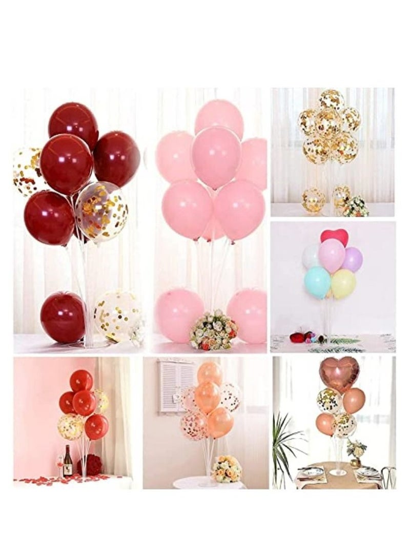 Balloon Stand Holder Kit Glue Dots Tying tool Birthday Ribbon Balloon-Pump for Birthday Wedding Baby Shower Party Table Decorations Supplies (19 pcs)