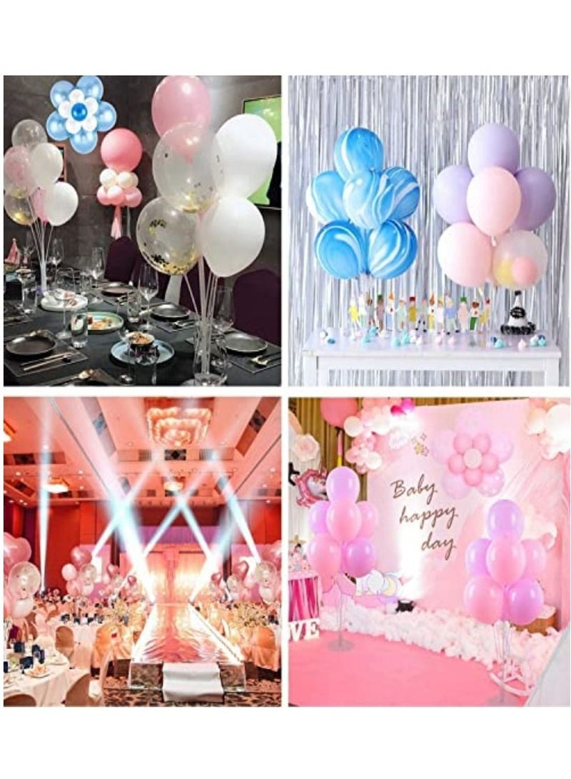 Balloon Stand Holder Kit Glue Dots Tying tool Birthday Ribbon Balloon-Pump for Birthday Wedding Baby Shower Party Table Decorations Supplies (19 pcs)