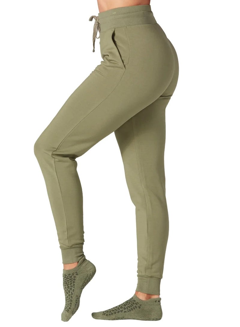 HIGH WAISTED FITTED JOGGER LIGHT OLIVE