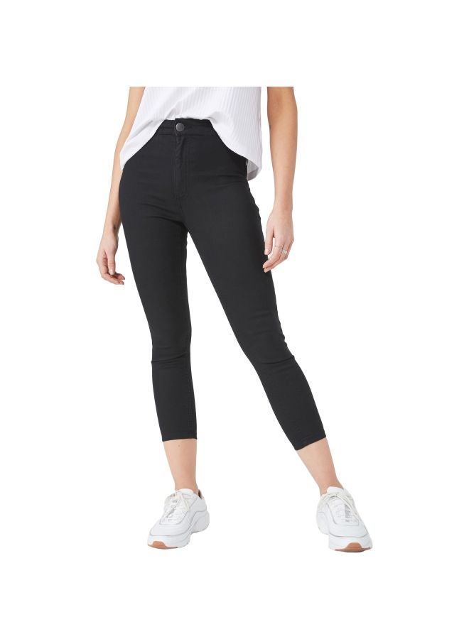 High Rise Capri Jeggings Black