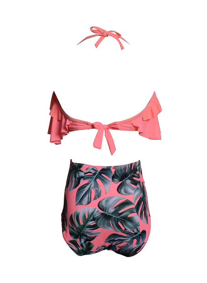 2-Piece Printed High Waist Swimwear Set Multicolour