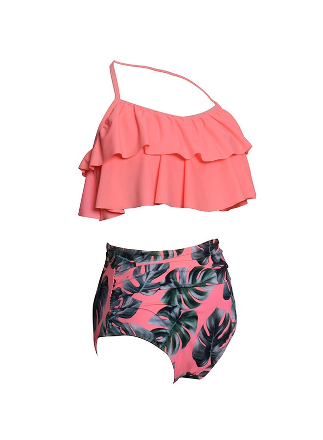 2-Piece Printed High Waist Swimwear Set Multicolour