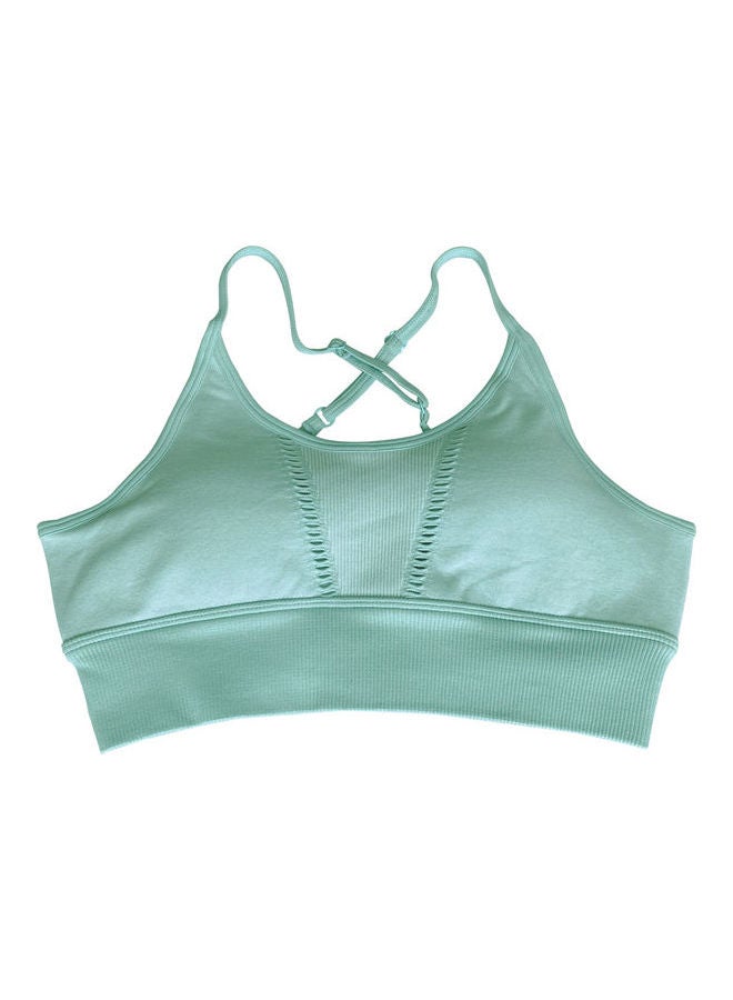 2-Piece Sports Bra And High Waist Legging Set Light Green