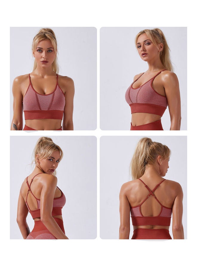 2-Piece Sports Bra And High Waist Legging Set Pink