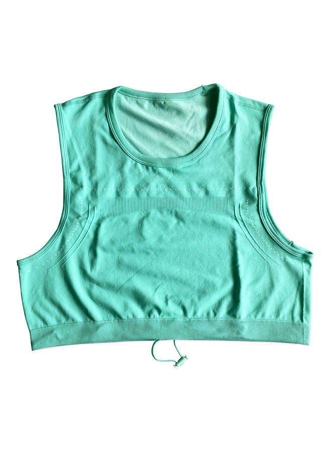 2-Piece Solid Tank Top And High Waist Legging Set Green