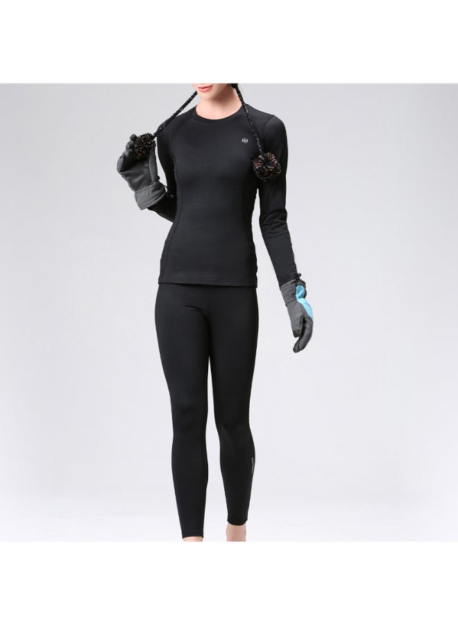 Thermal Top And Pants Set Black