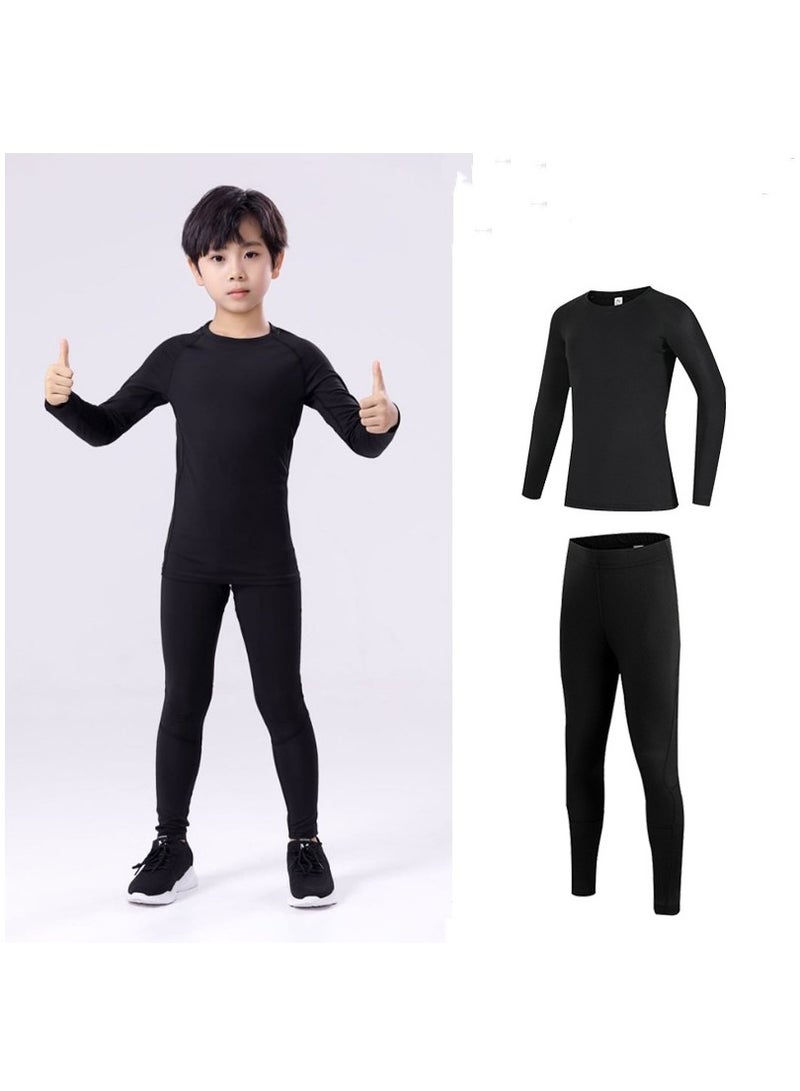 Children's High Elasticity Tight Fitting Clothing Sports Fitness Set Quick Drying Training Suit
