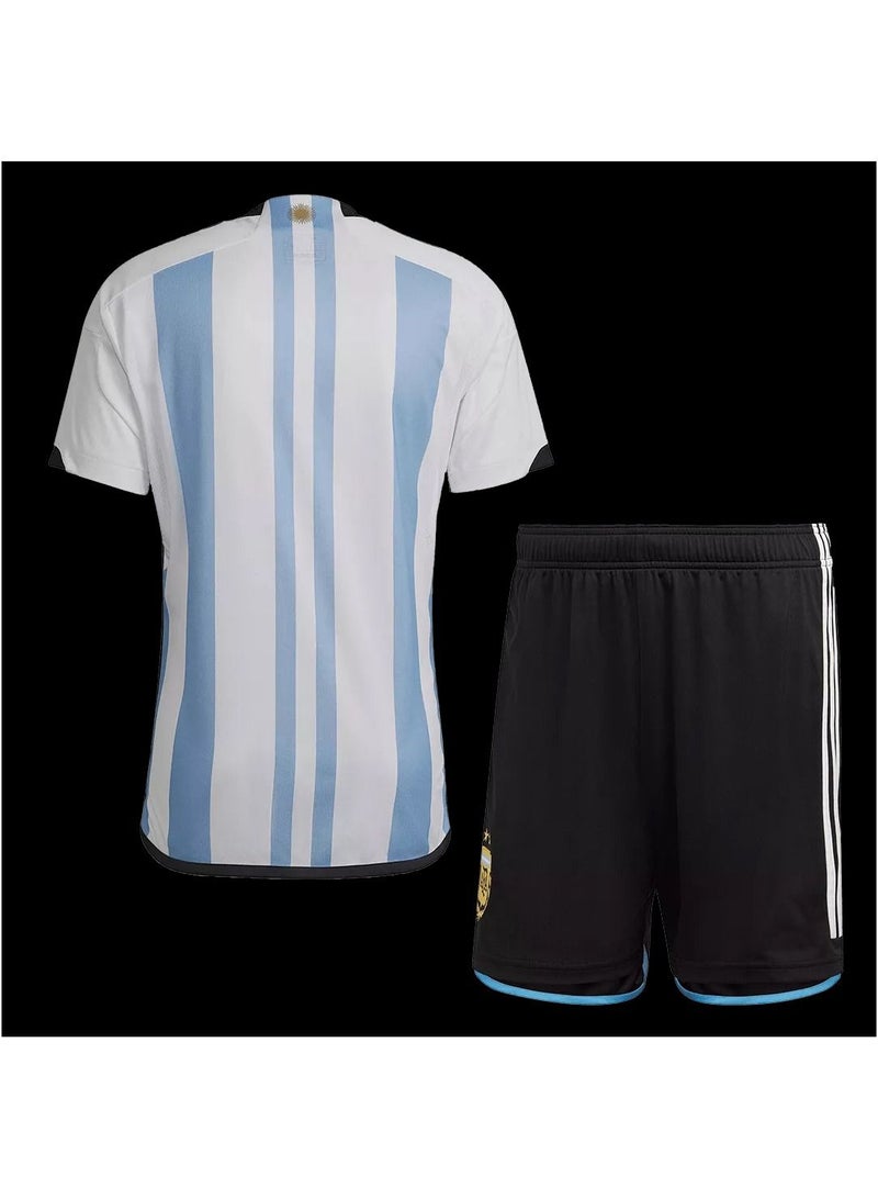 Argentina Three Star Home Jersey Kit 2022 (Jersey+Shorts)-Champion Edition