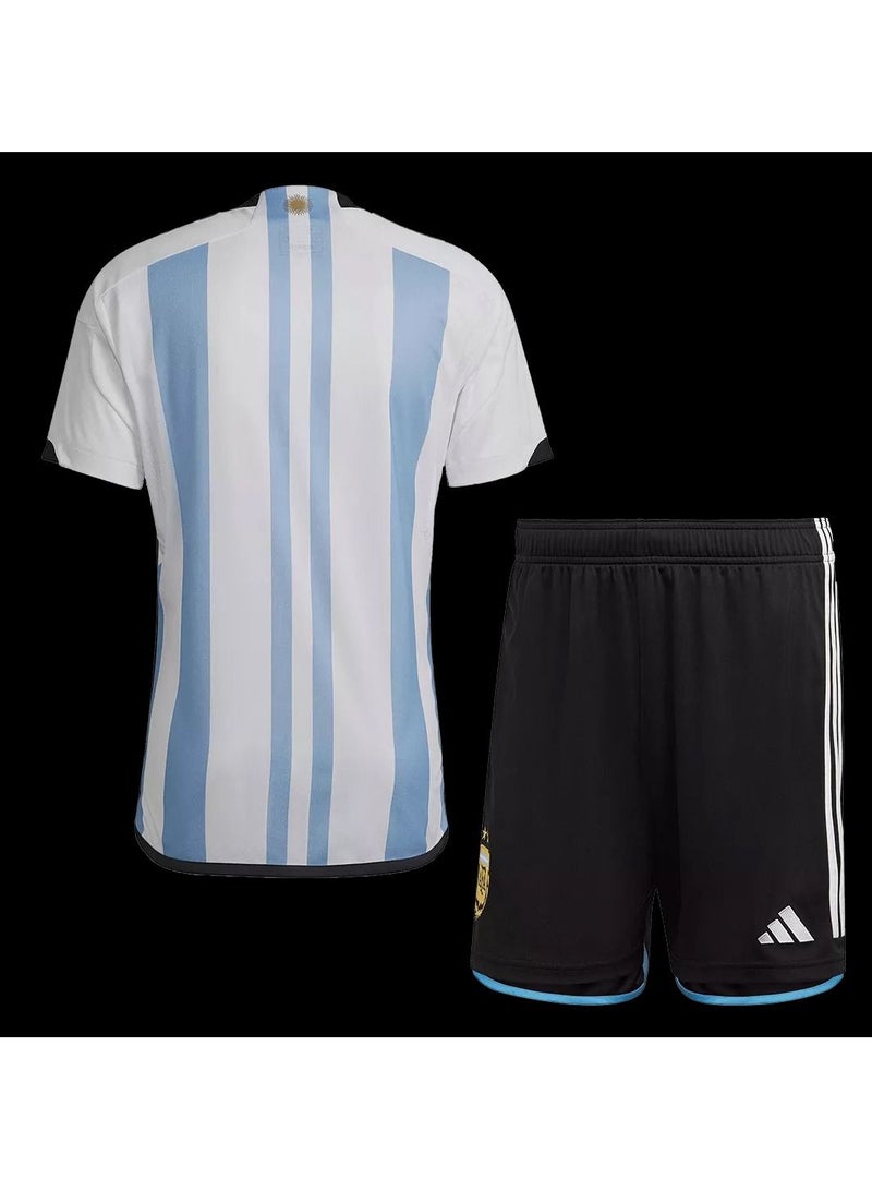 Argentina Three Star Home Jersey Kit 2022 (Jersey+Shorts)-Champion Edition