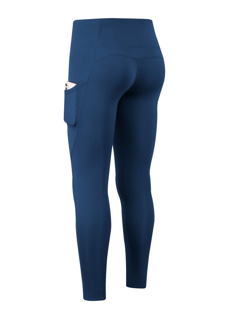 Women Quick Dry Breathable Elastic Trousers Dark Blue