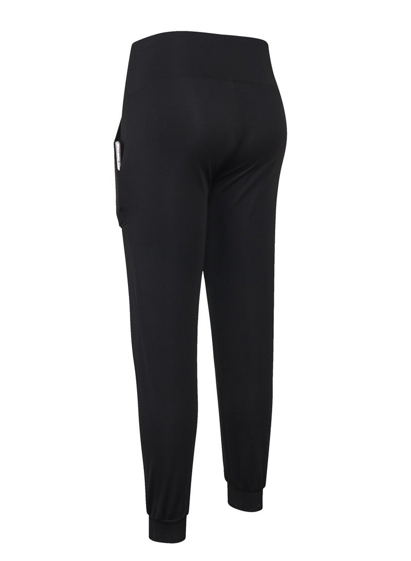 Women Quick Dry Breathable Elastic Pants Black