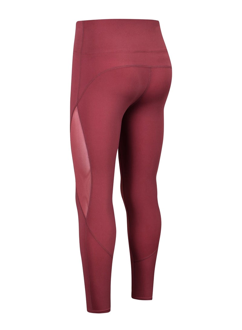 Women Quick Dry Breathable Elastic Pants Burgundy