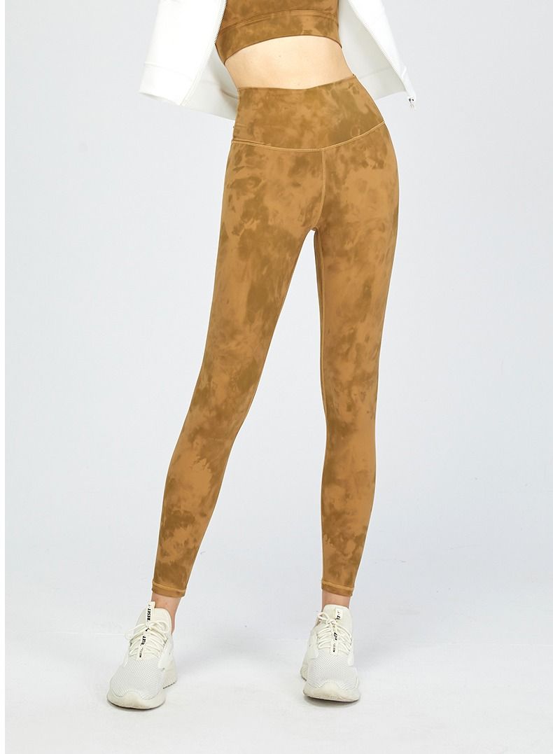 Solid Stretch Yoga Pants Brown